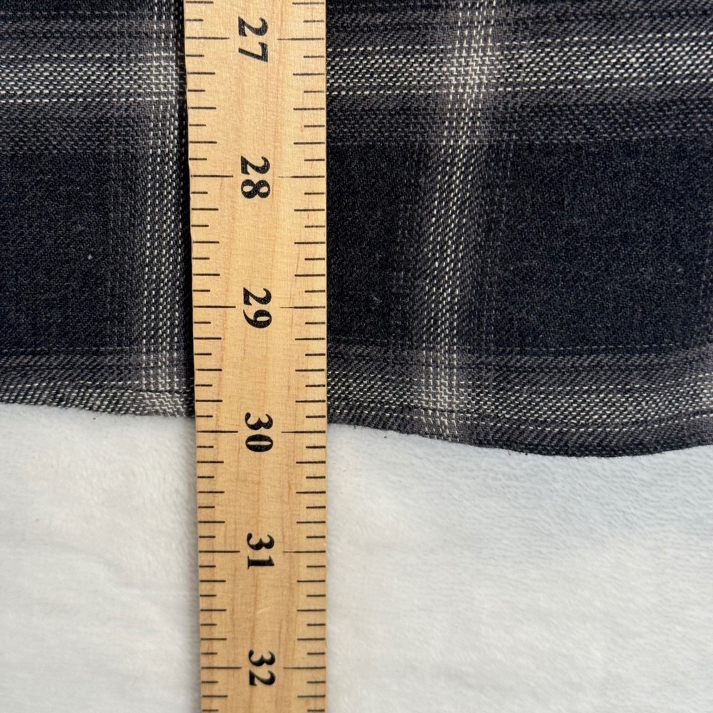 SRK Sunrise Kingdom Grey Plaid Flannel Button Down Shirt Large - Picture 8 of 8